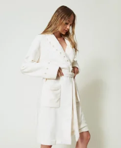 Robe De Chambre En Fausse Fourrure Avec Perles