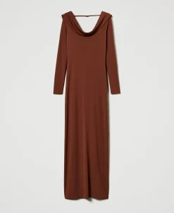 Robe Longue Avec Col Drapé