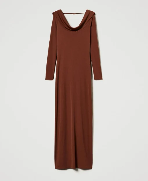 Robe Longue Avec Col Drapé