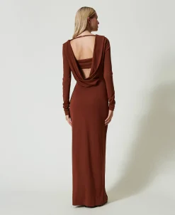 Robe Longue Avec Col Drapé