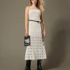 Robe Longue Bustier En Maille Crochet