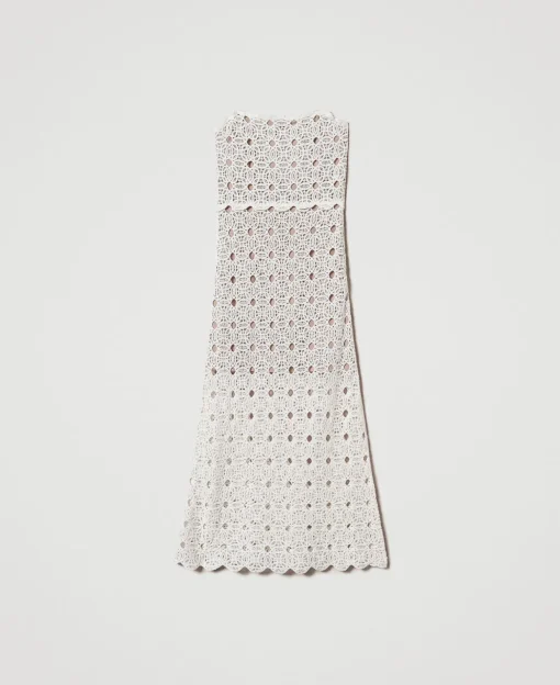 Robe Longue Bustier En Maille Crochet