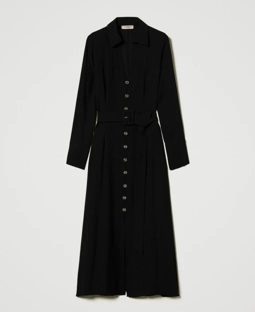 Robe Longue Chemisier En Crêpe Georgette