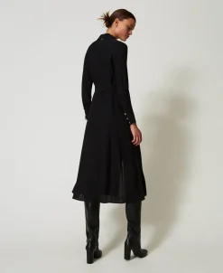Robe Longue Chemisier En Crêpe Georgette