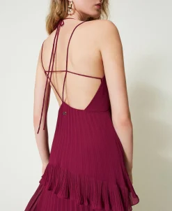 Robe Longue En Crêpe Georgette Plissé