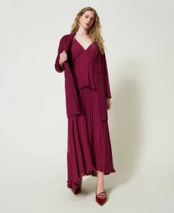 Robe Longue En Crêpe Georgette Plissé