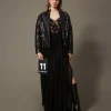 Robe Longue En Crépon Et Tulle