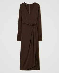 Robe Longue En Jersey Avec Drapé Latéral