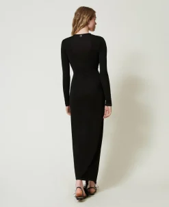 Robe Longue En Jersey Avec Drapé