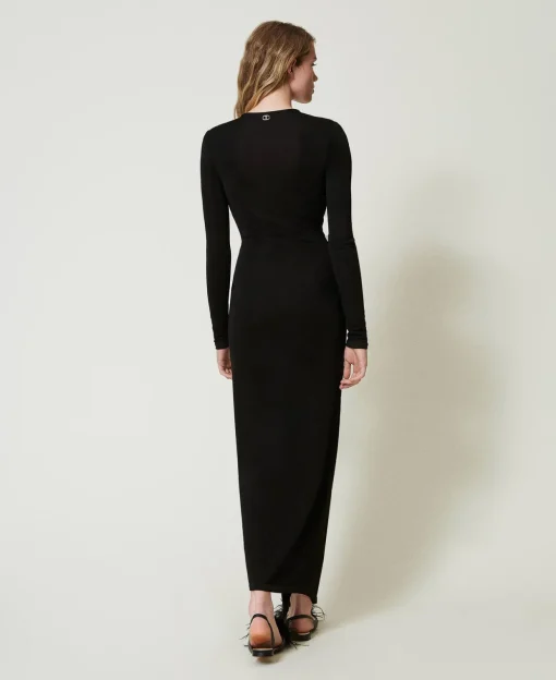 Robe Longue En Jersey Avec Drapé
