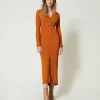 Robe Longue En Maille Avec Fronce