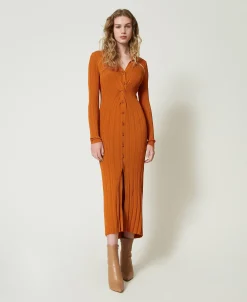 Robe Longue En Maille Avec Fronce