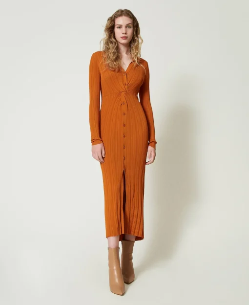 Robe Longue En Maille Avec Fronce