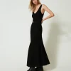 Robe Longue En Maille Avec Ceinture