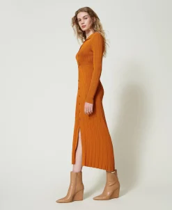 Robe Longue En Maille Avec Fronce