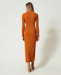 Robe Longue En Maille Avec Fronce