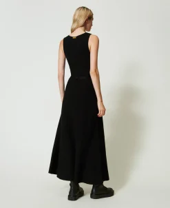Robe Longue En Maille Avec Ceinture