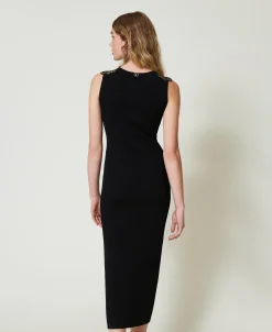 Robe Longue En Maille Avec Dentelle