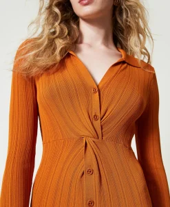 Robe Longue En Maille Avec Fronce