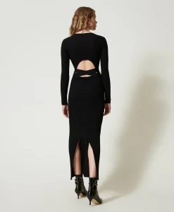 Robe Longue En Maille Côtelée Avec Ajour