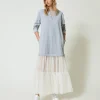 Robe Longue En Molleton Et Tulle