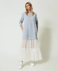 Robe Longue En Molleton Et Tulle