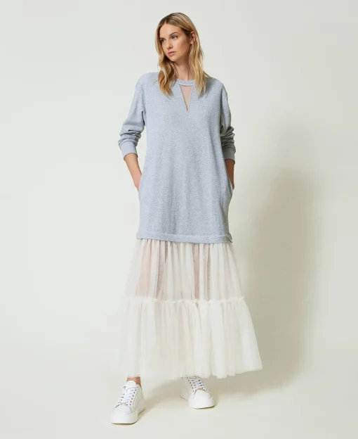 Robe Longue En Molleton Et Tulle