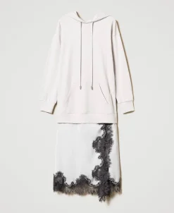 Robe Longue En Molleton Et Satin