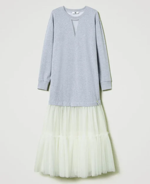 Robe Longue En Molleton Et Tulle