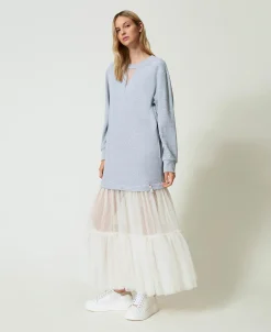 Robe Longue En Molleton Et Tulle
