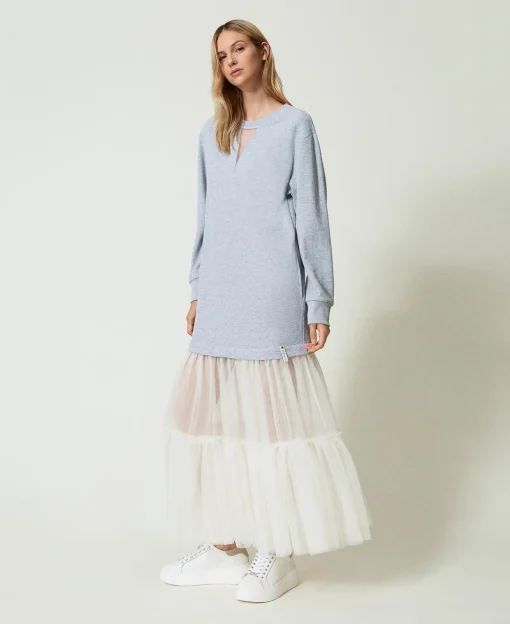 Robe Longue En Molleton Et Tulle