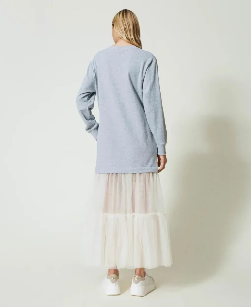 Robe Longue En Molleton Et Tulle