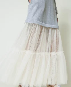 Robe Longue En Molleton Et Tulle