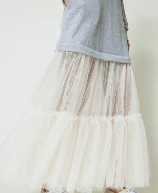 Robe Longue En Molleton Et Tulle