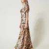 Robe Longue En Satin Animalier