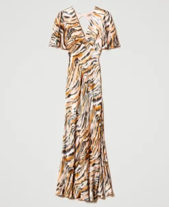 Robe Longue En Satin Animalier