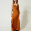 Robe Longue En Satin Avec Bretelles Spaghetti
