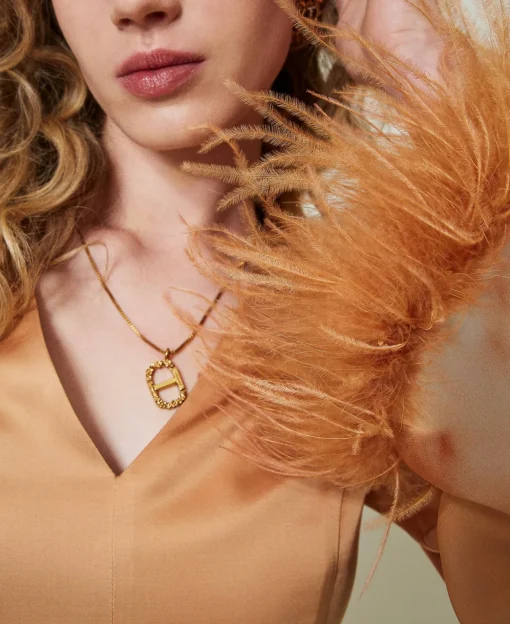 Robe Longue En Satin Avec Plumes