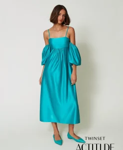 Robe Longue En Satin Duchesse