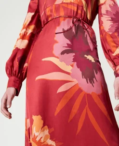 Robe Longue En Satin Floral