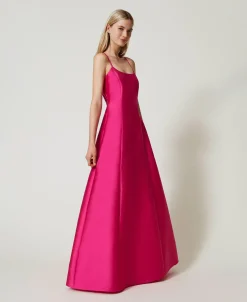 Robe Longue En Sergé Mikado