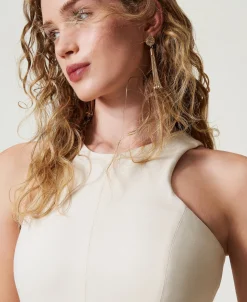 Robe Midi Avec Encolure Américaine
