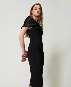 Robe Midi Avec Insertion En Satin