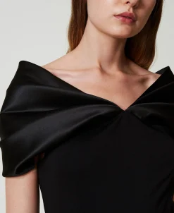 Robe Midi Avec Insertion En Satin