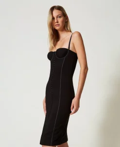Robe Midi Bustier Avec Agrafes