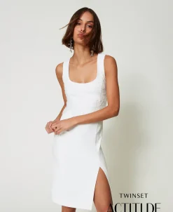 Robe Midi En Crêpe Avec Broderies