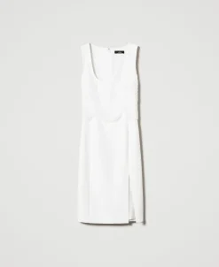 Robe Midi En Crêpe Avec Broderies