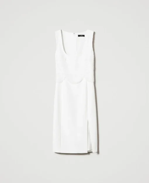 Robe Midi En Crêpe Avec Broderies