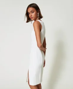 Robe Midi En Crêpe Avec Broderies