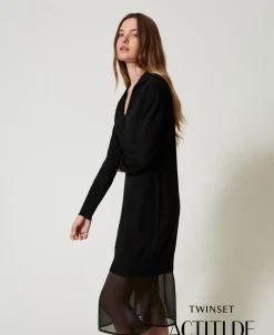 Robe Midi En Maille Avec Fond De Robe